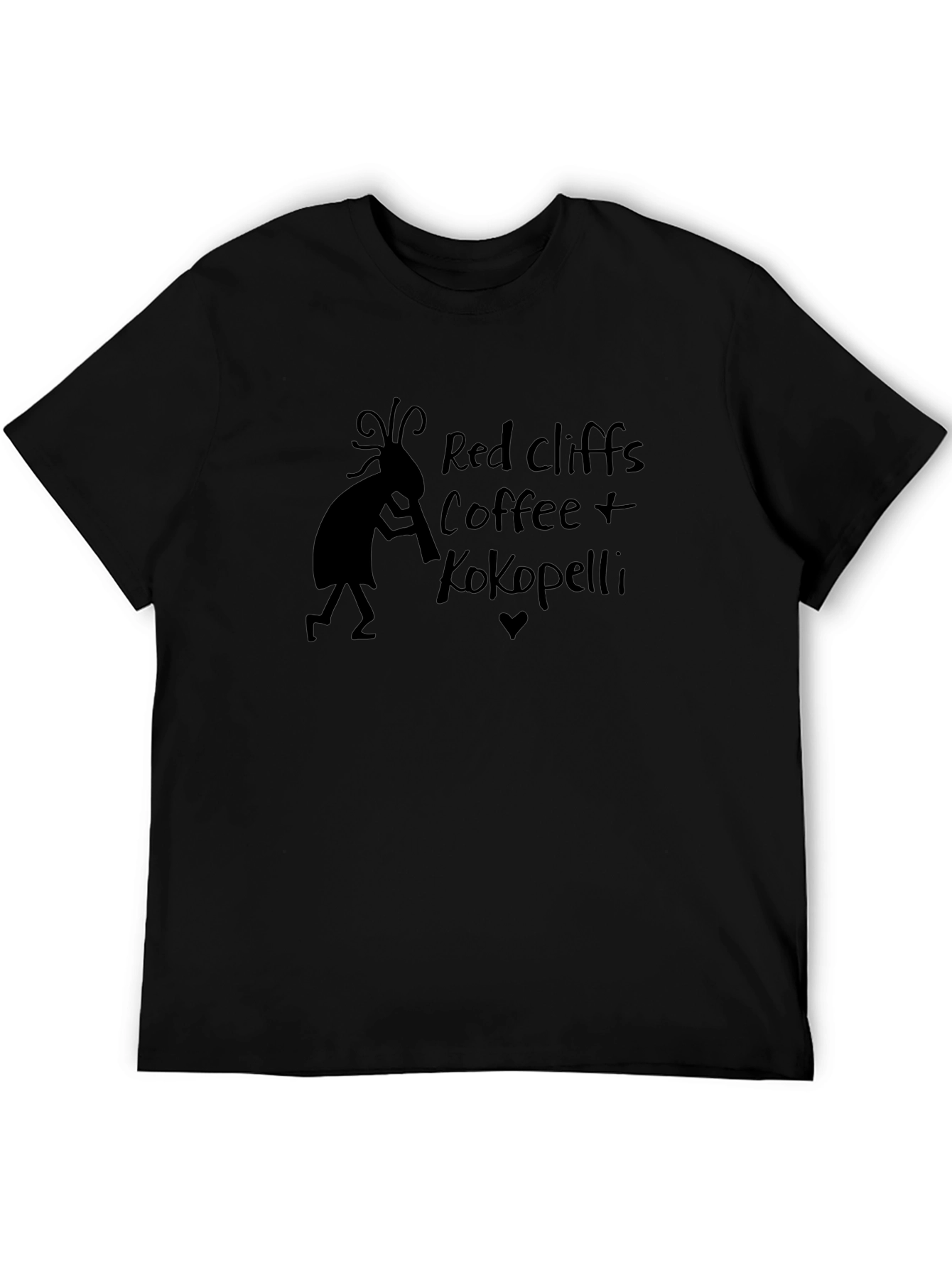 Red Cliffs Coffee Kokopelli Black T-Shirt