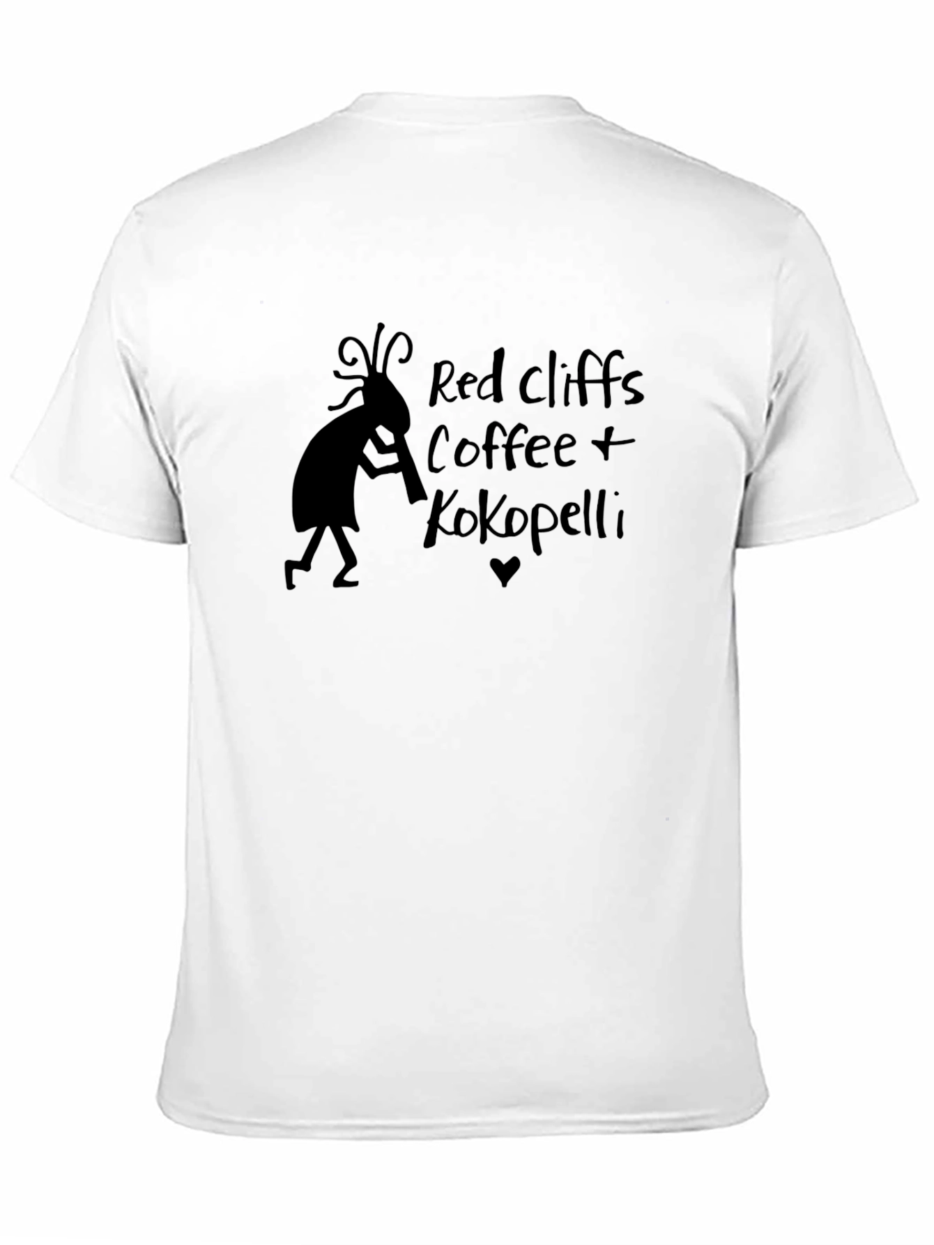 Red Cliffs Coffee Kokopelli Black T-Shirt