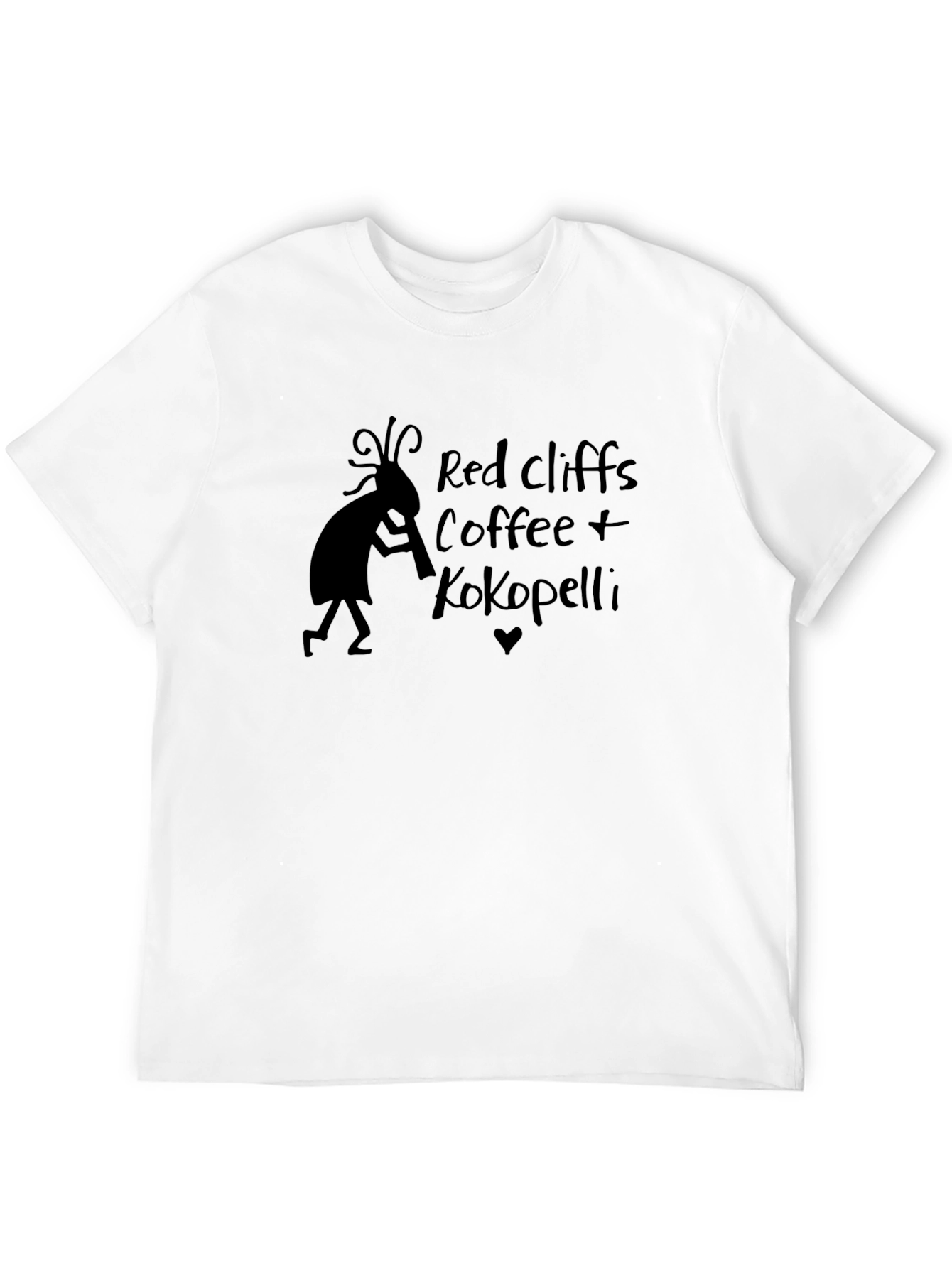 Red Cliffs Coffee Kokopelli Black T-Shirt