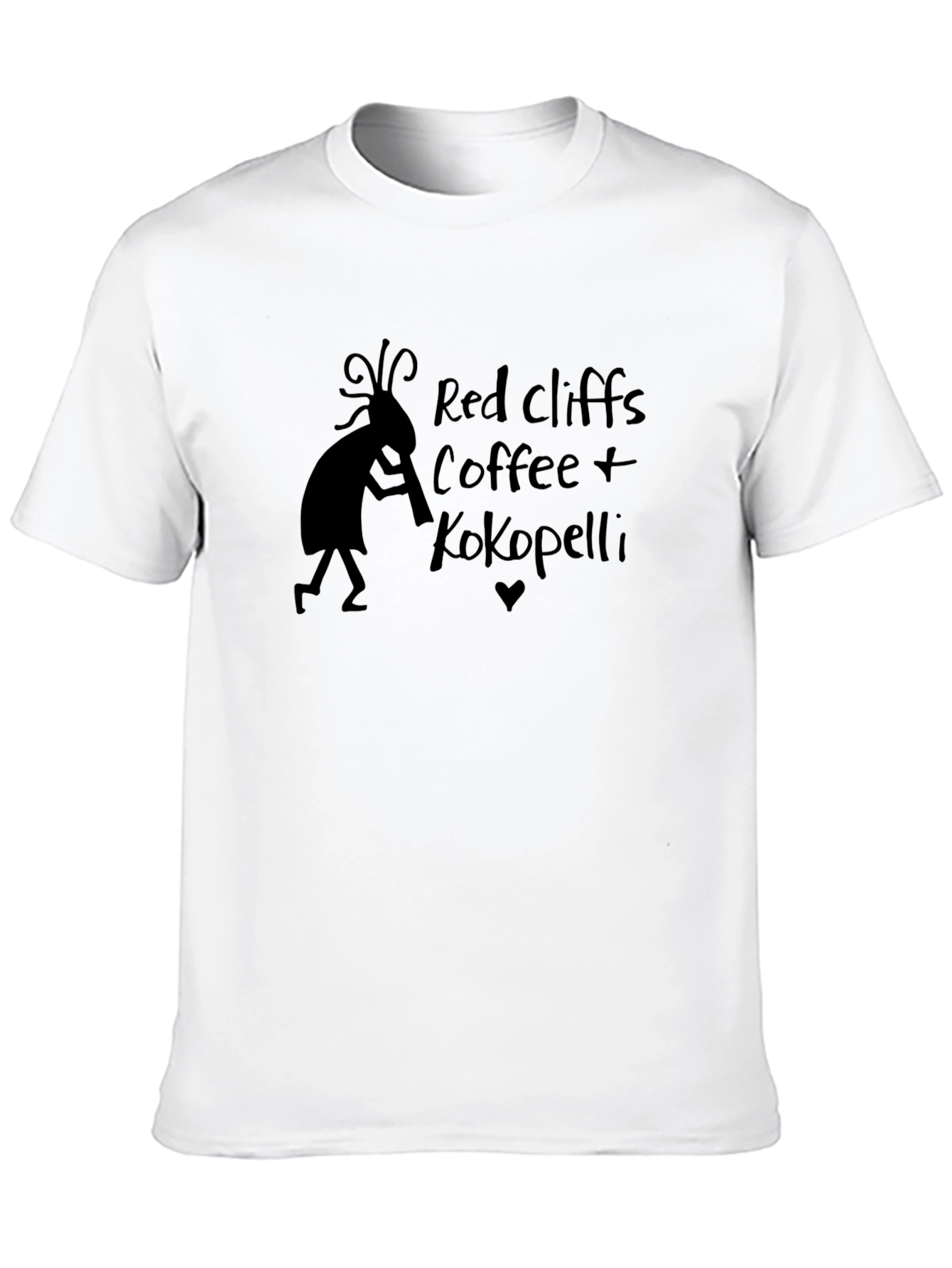 Red Cliffs Coffee Kokopelli Black T-Shirt