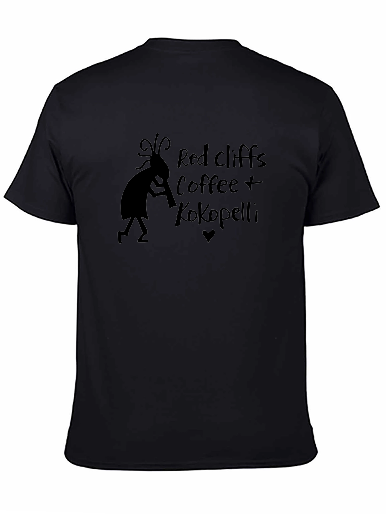 Red Cliffs Coffee Kokopelli Black T-Shirt