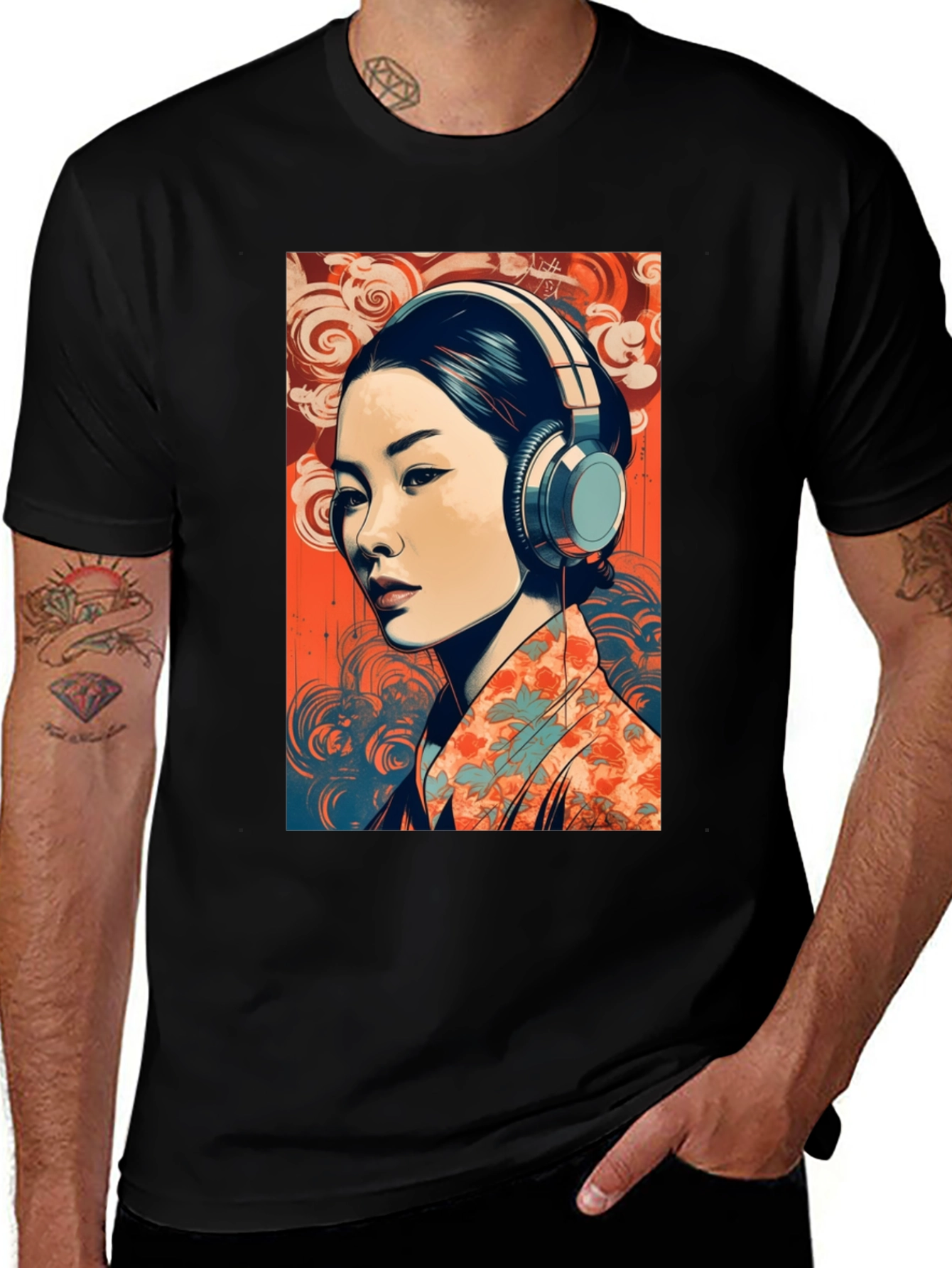 Japanese Art Graphic Tee - Black T-Shirt