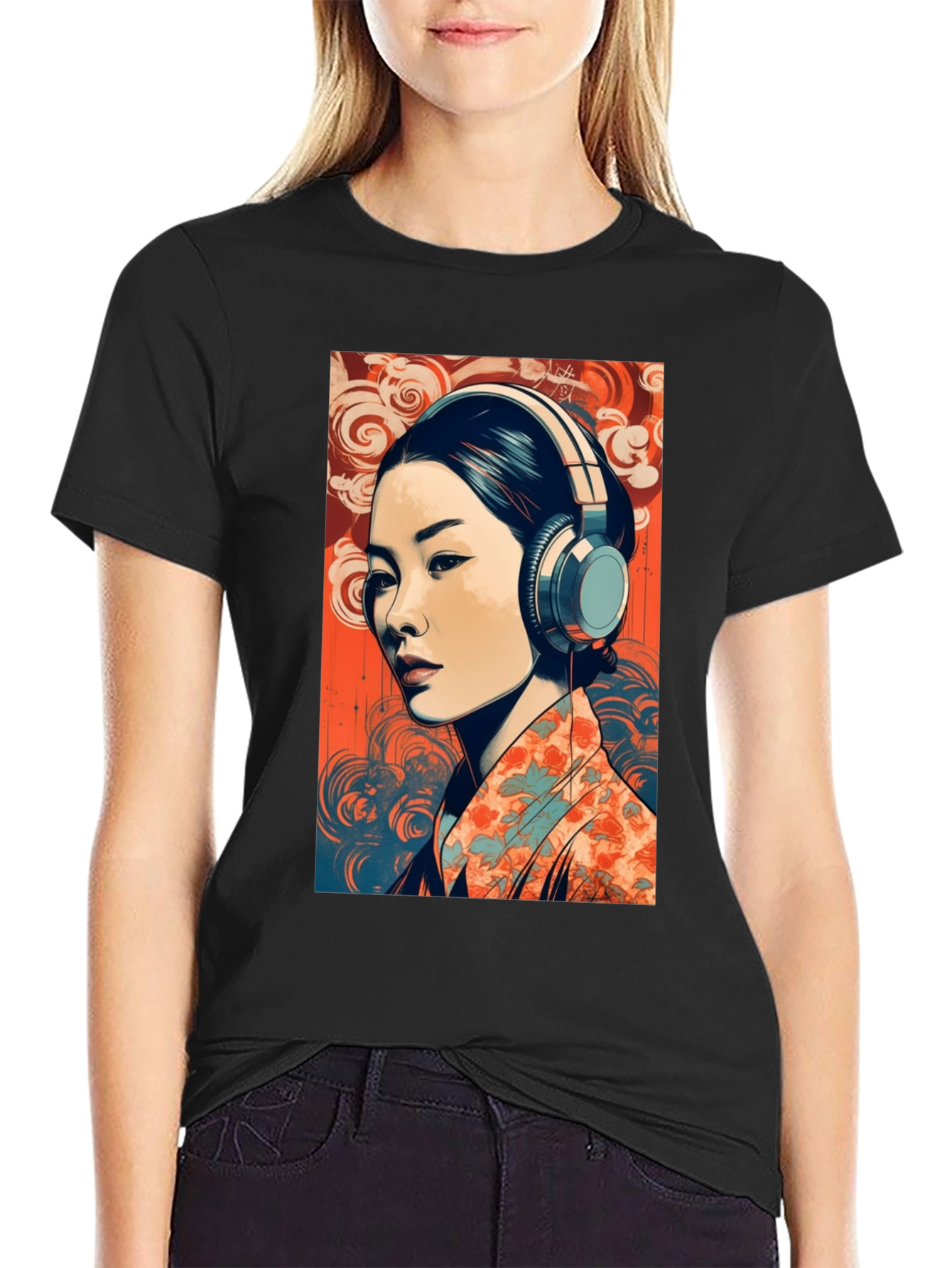 Japanese Art Graphic Tee - Black T-Shirt