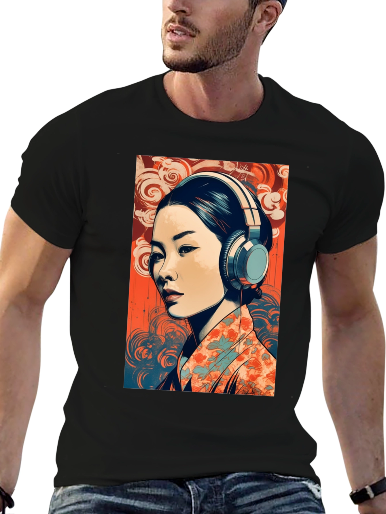 Japanese Art Graphic Tee - Black T-Shirt