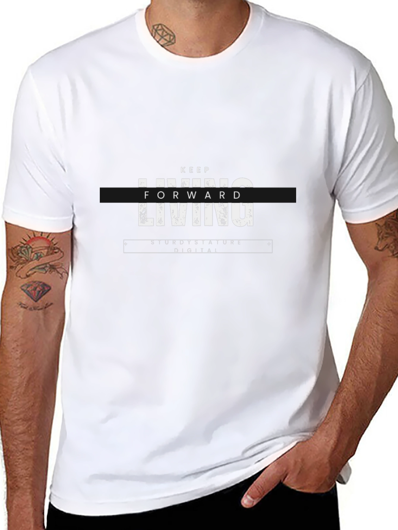 Keep Living Forward Black Graphic Tee