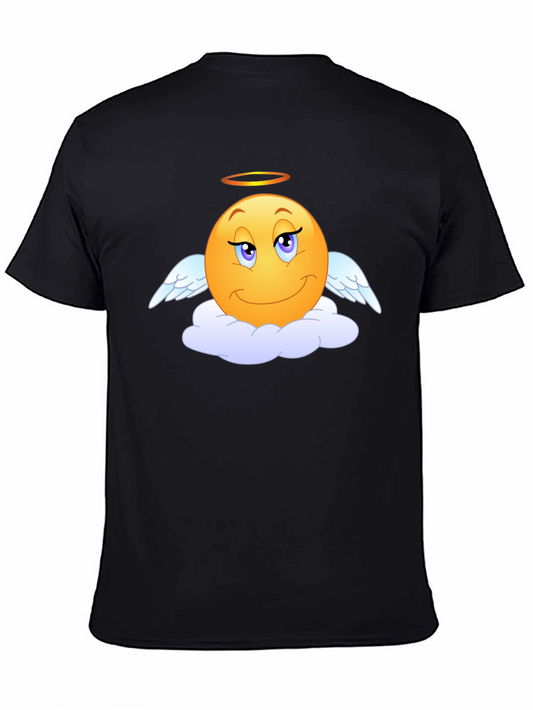 Angel Emoji Black T-Shirt