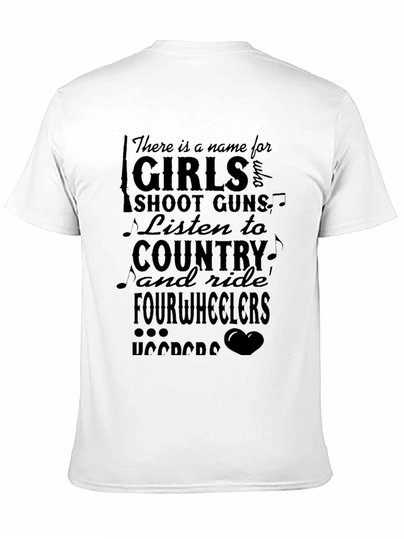 Girls Shoot Guns Country Fourwheelers Black T-Shirt
