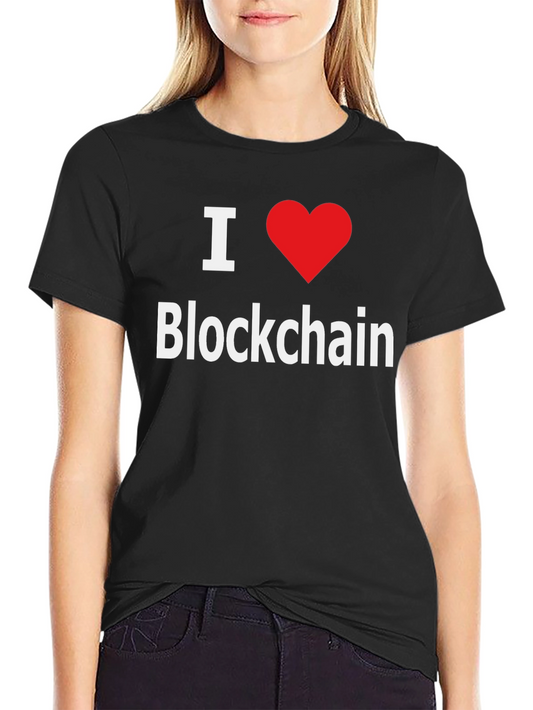 I Love Blockchain T-Shirt - Crypto Enthusiast Tee