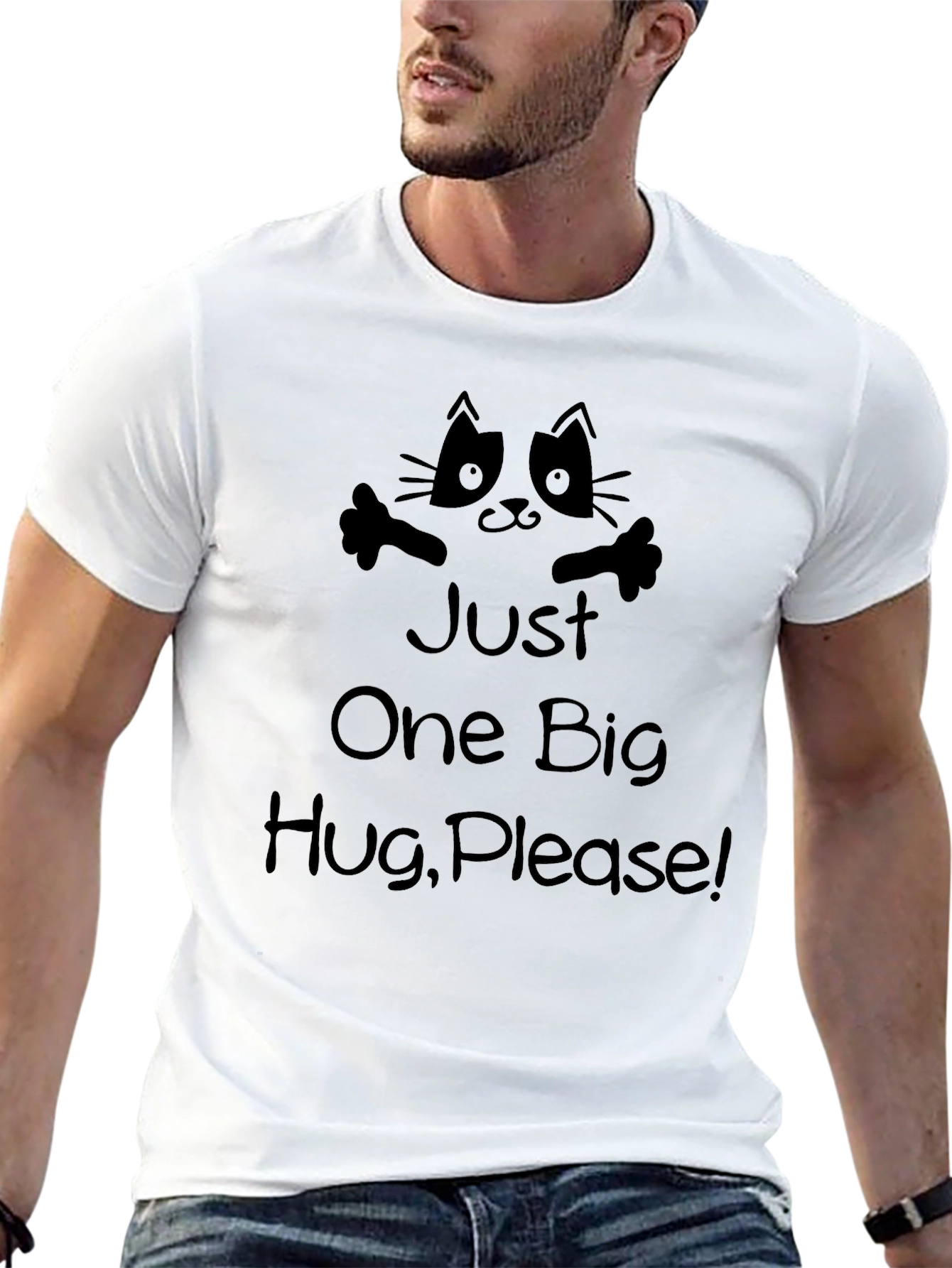 Just One Big Hug Please Black T-Shirt