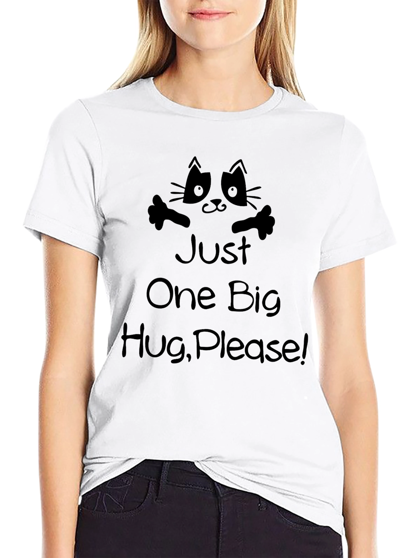 Just One Big Hug Please Black T-Shirt