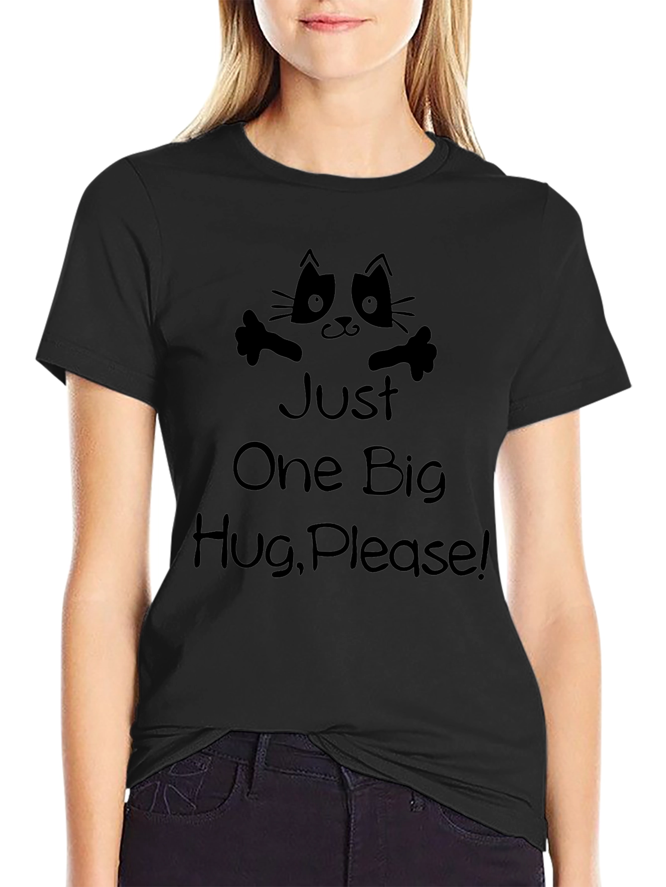 Just One Big Hug Please Black T-Shirt