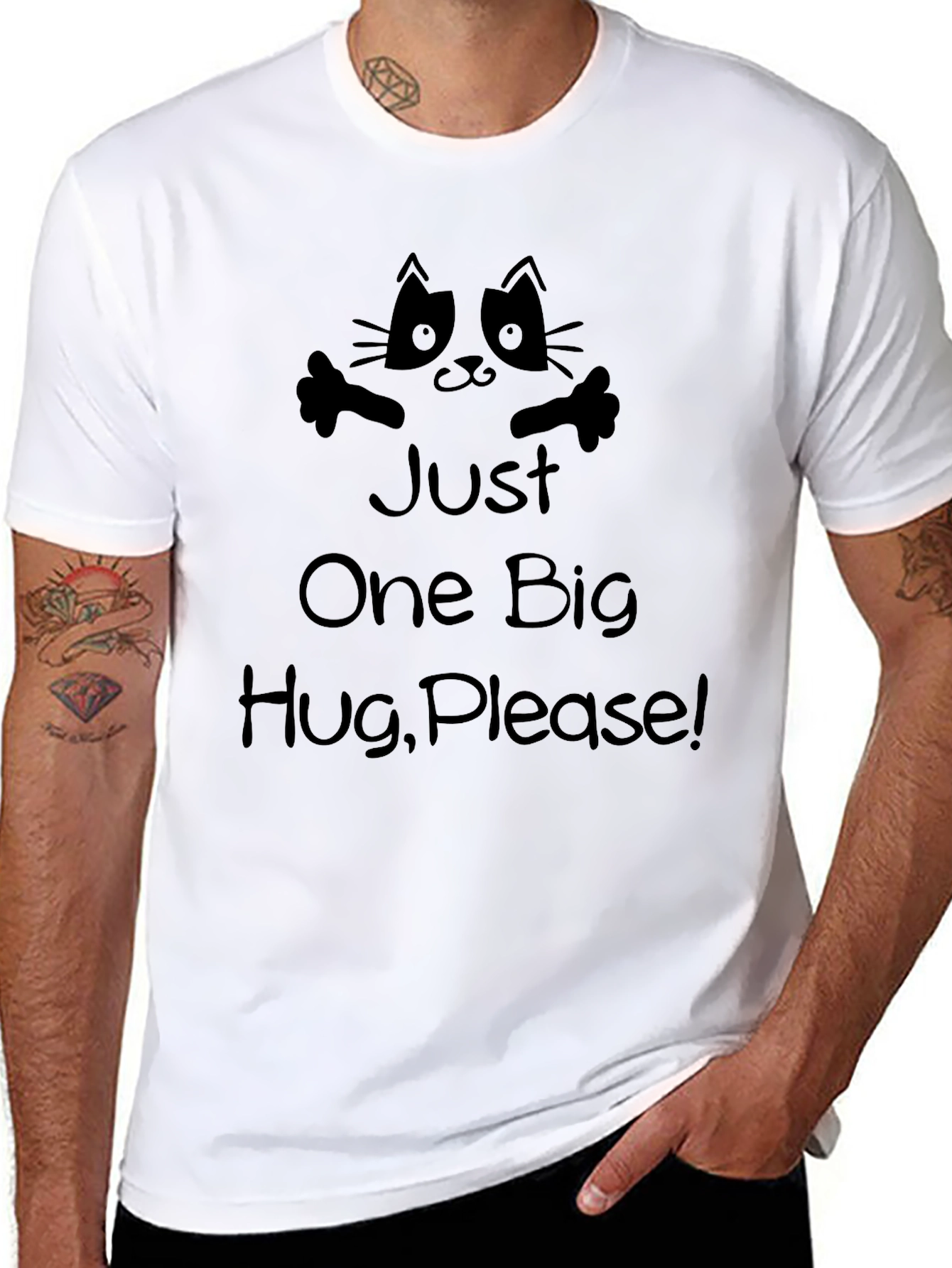 Just One Big Hug Please Black T-Shirt