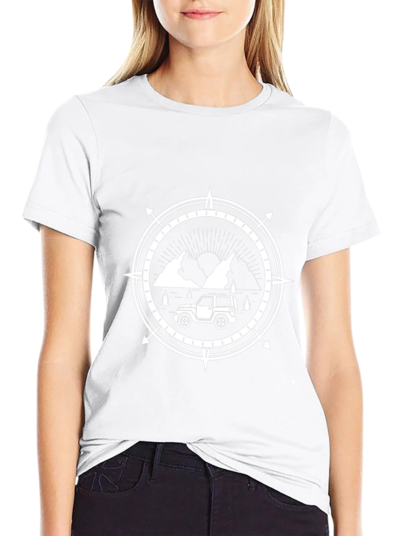 Adventure Awaits Graphic Tee - Mountain Compass Design