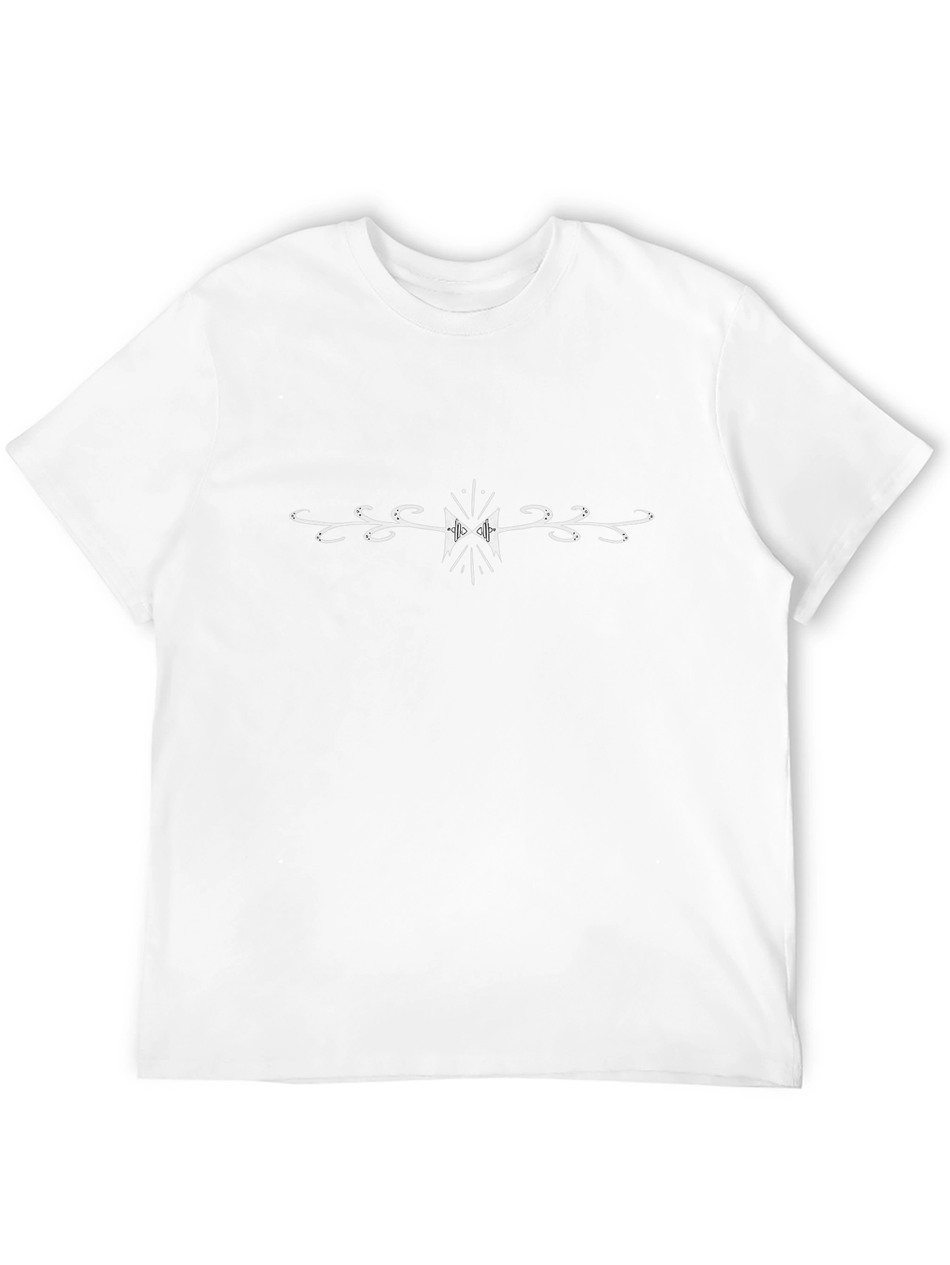 Mens Black T-Shirt with Ornamental Design