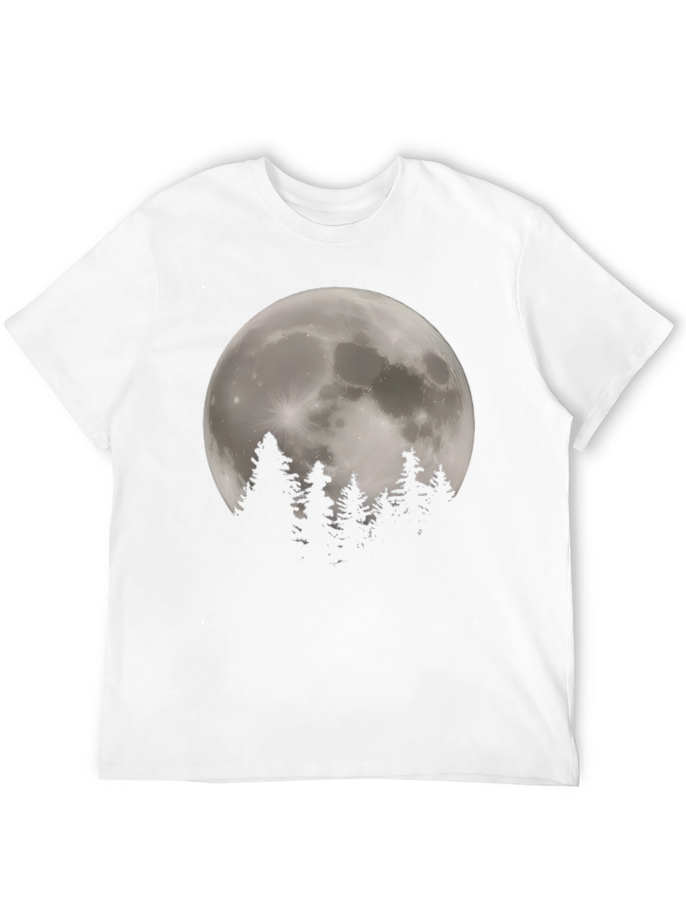 Moonlit Forest Graphic Tee - Stylish Black T-Shirt