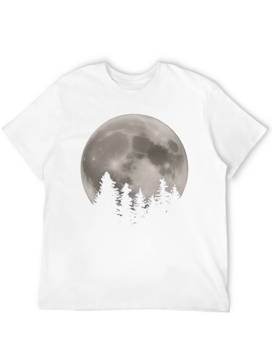 Moonlit Forest Graphic Tee - Stylish Black T-Shirt