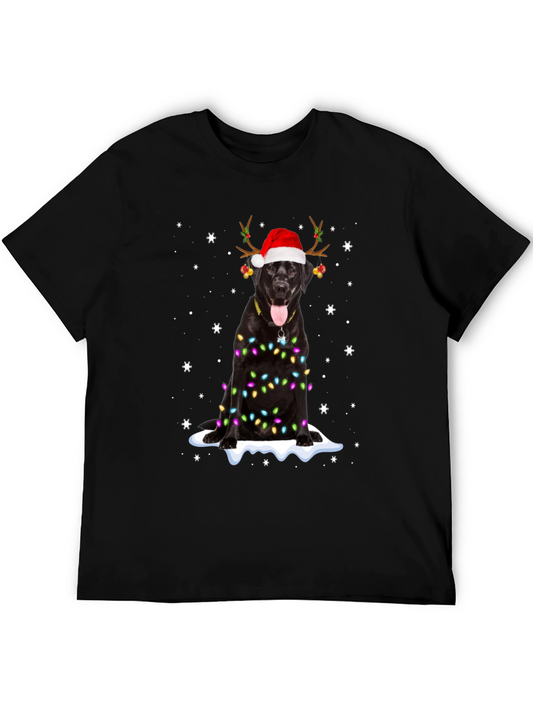Festive Dog T-Shirt - Labrador Christmas Lights