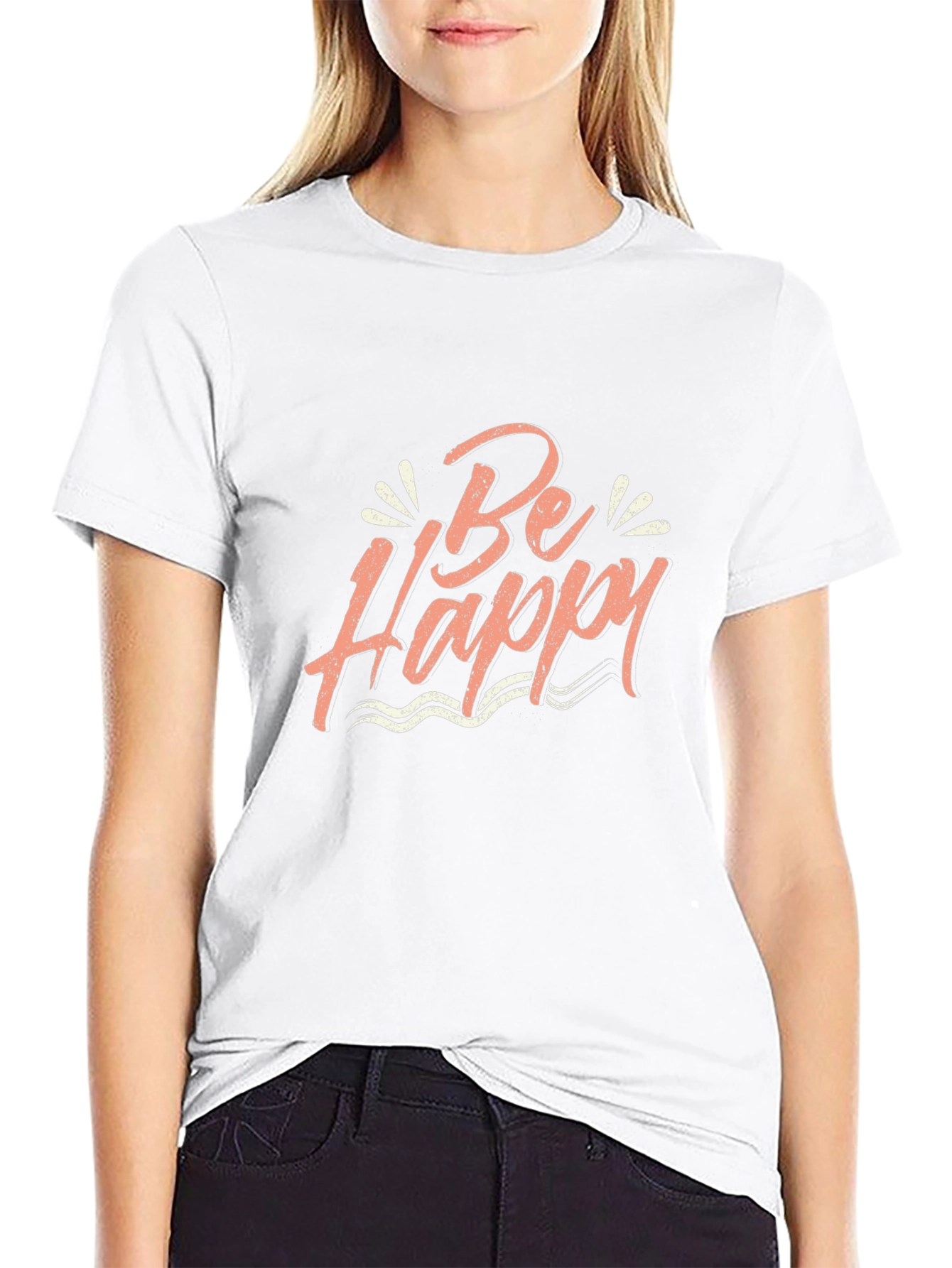 Be Happy Graphic T-Shirt - Black