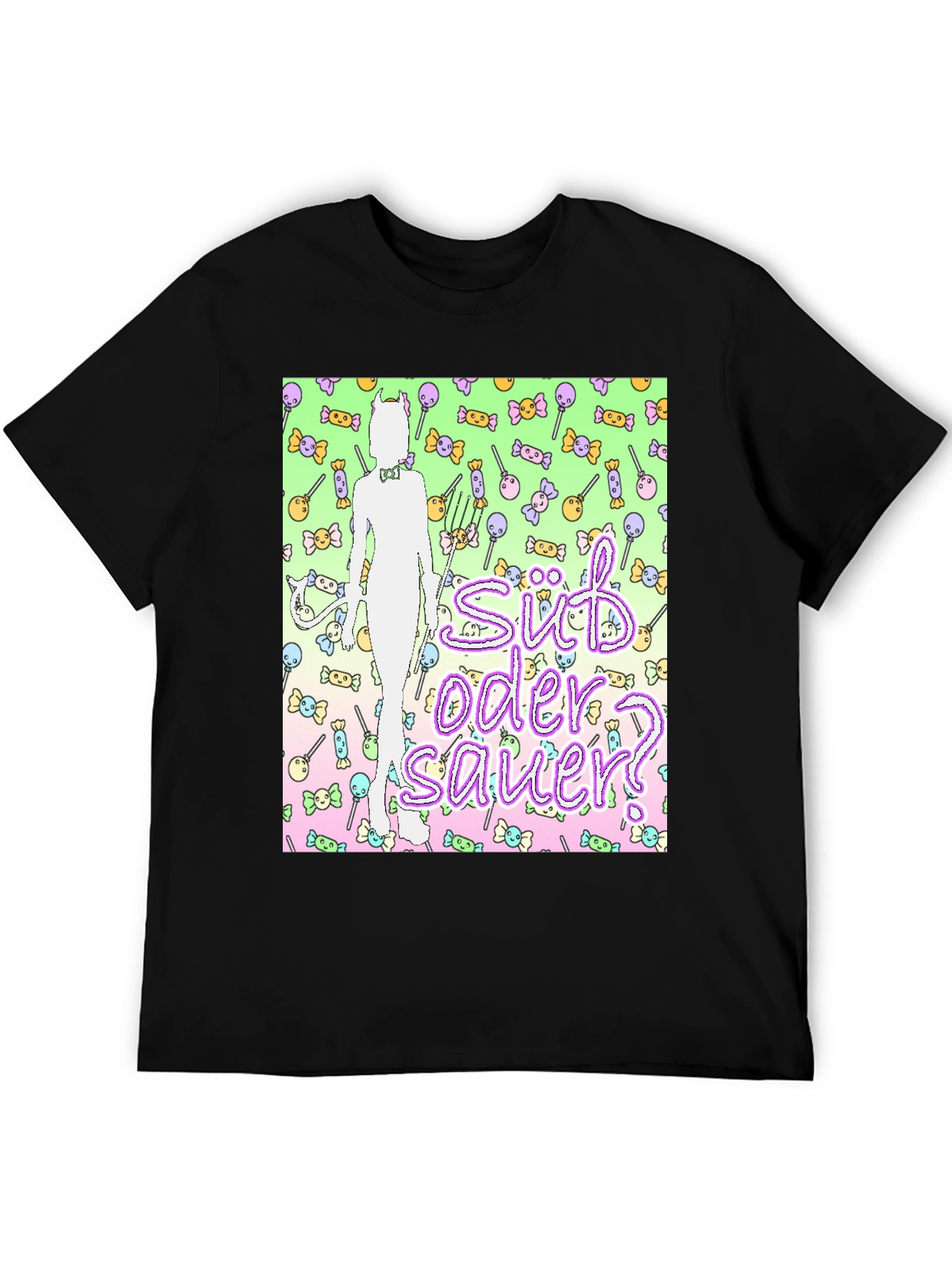 Sweet or Sour? Devilish Candy Graphic T-Shirt