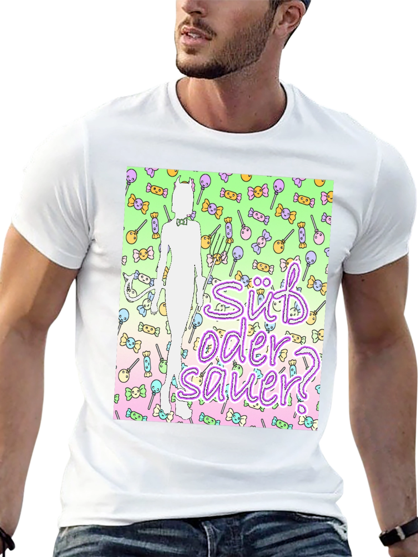 Sweet or Sour? Devilish Candy Graphic T-Shirt