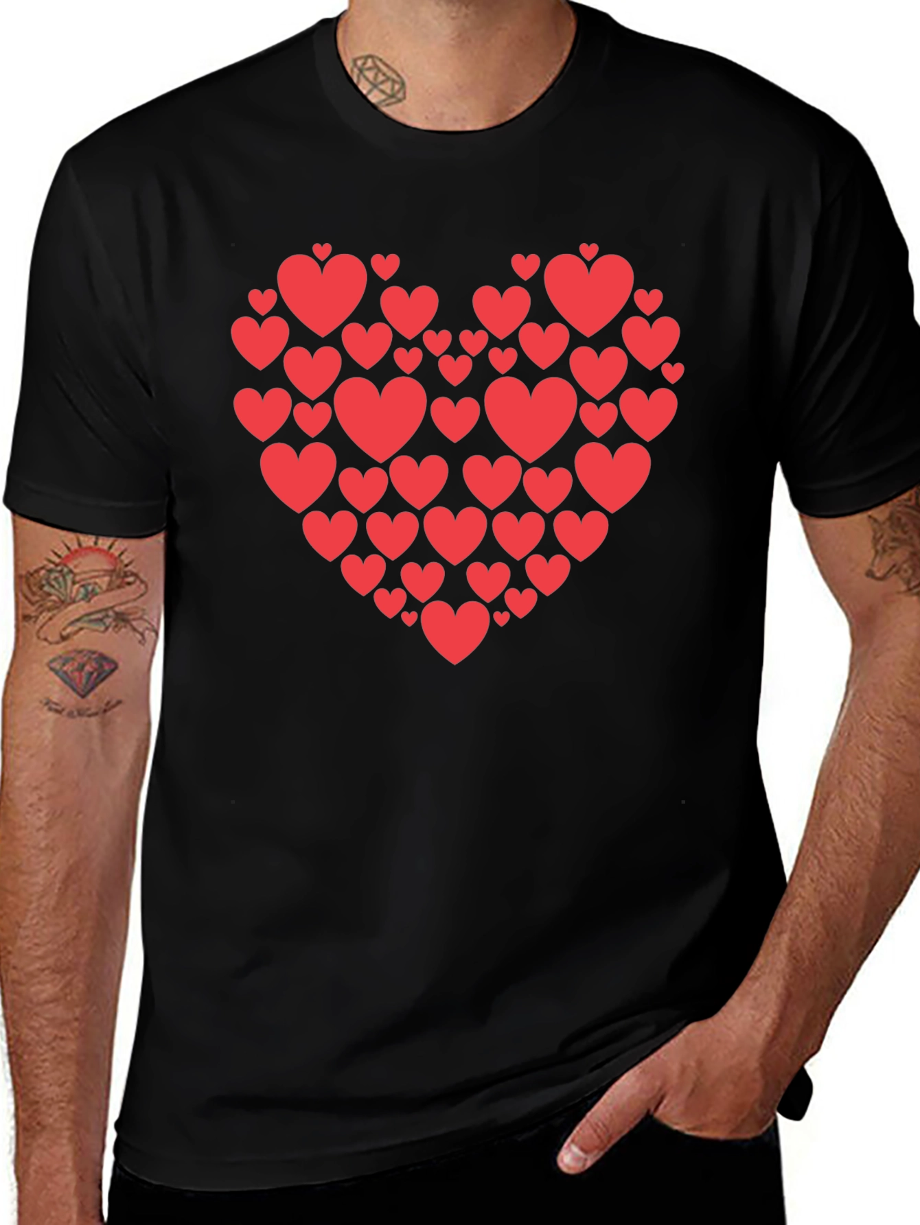 Heart Pattern T-Shirt
