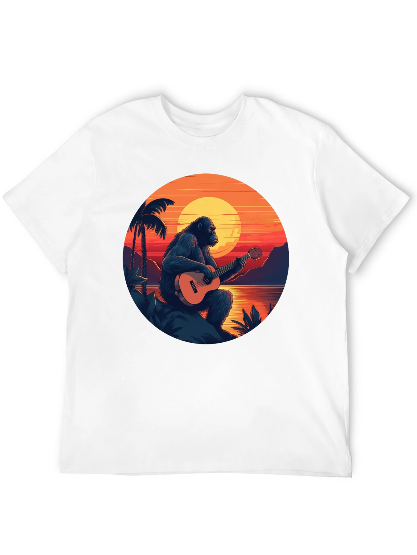 Ape Guitar Sunset Graphic T-Shirt