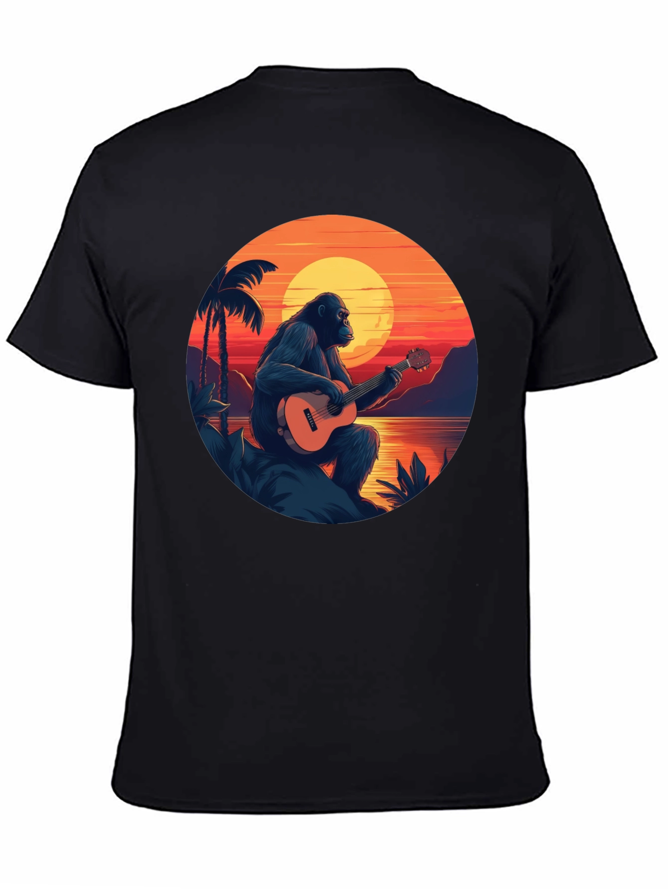 Ape Guitar Sunset Graphic T-Shirt