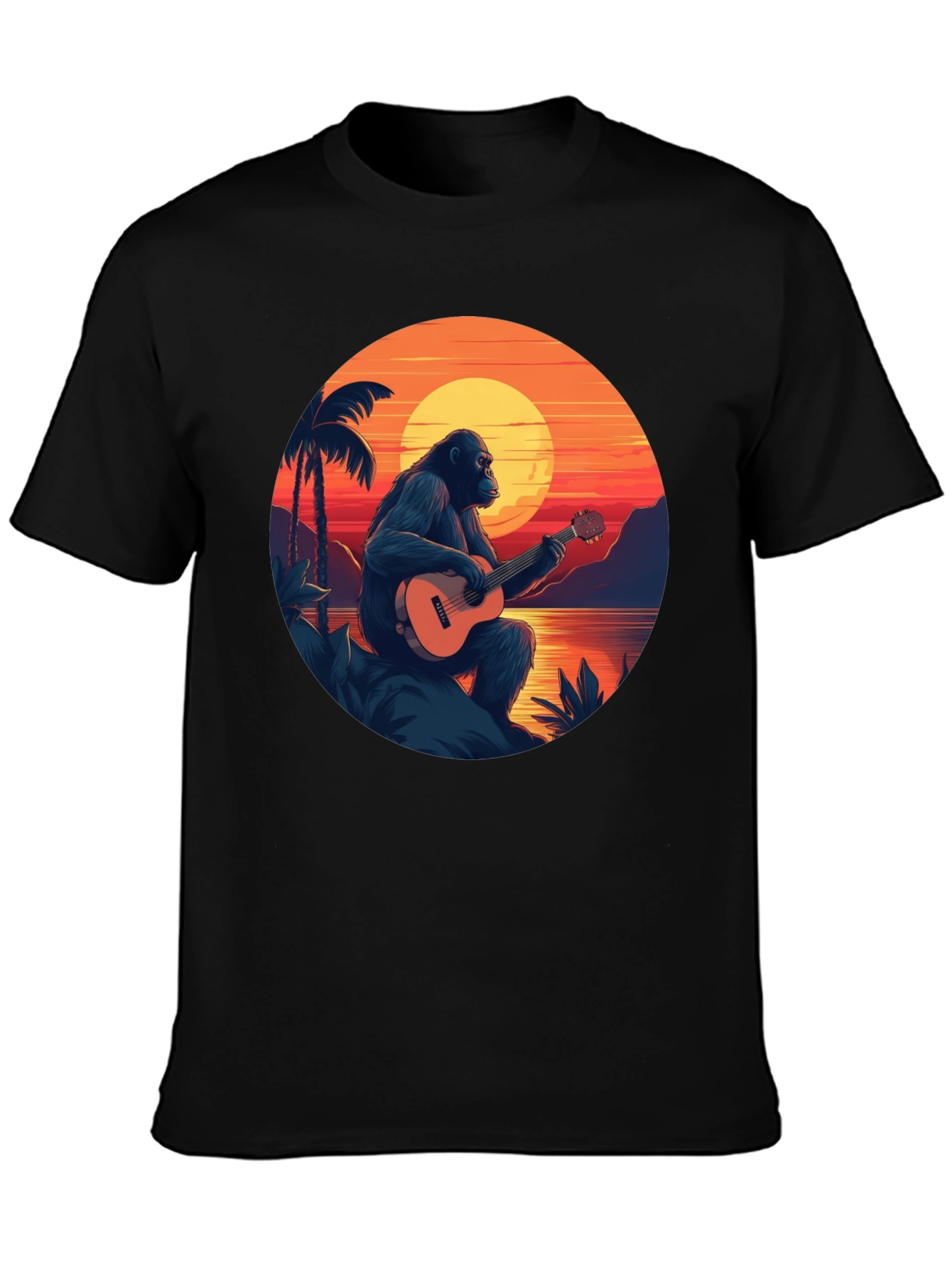 Ape Guitar Sunset Graphic T-Shirt