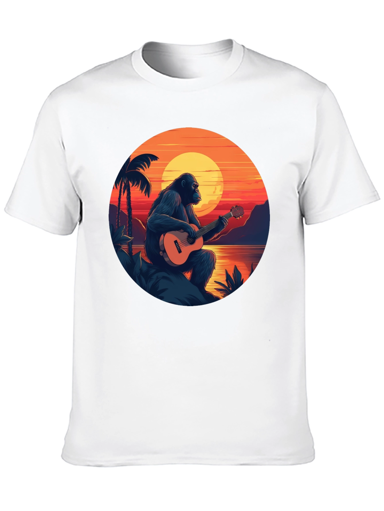 Ape Guitar Sunset Graphic T-Shirt