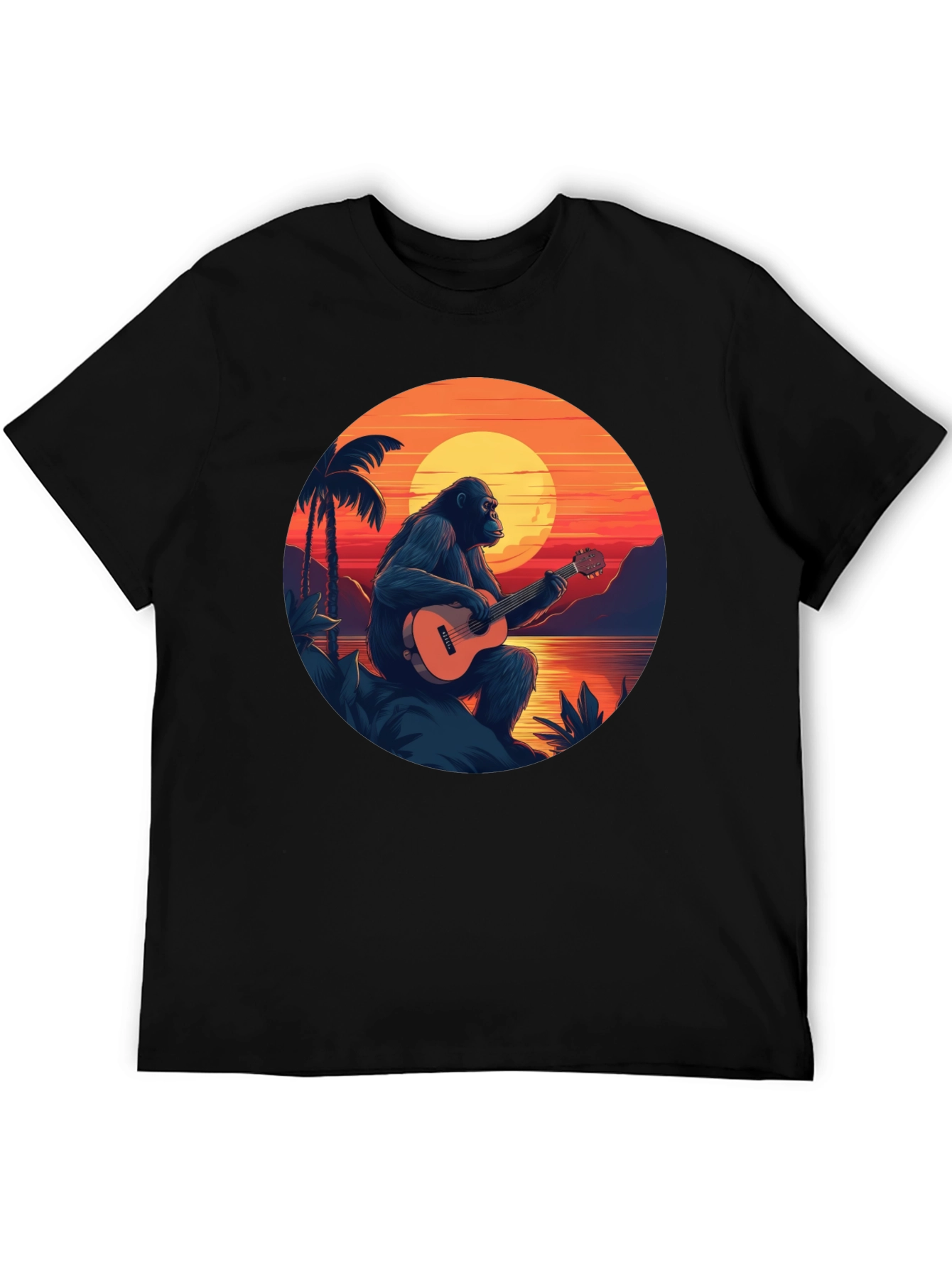 Ape Guitar Sunset Graphic T-Shirt