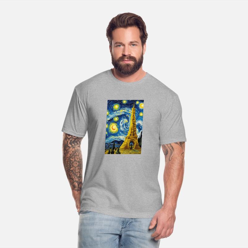 Yellow Tower in Starry Night Style