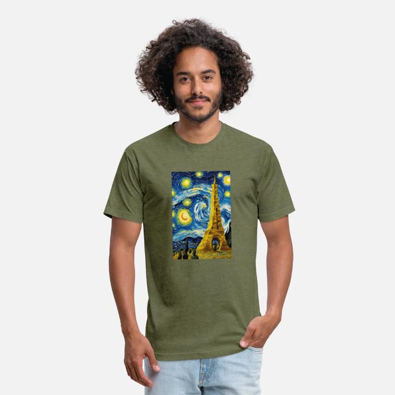 Yellow Tower in Starry Night Style