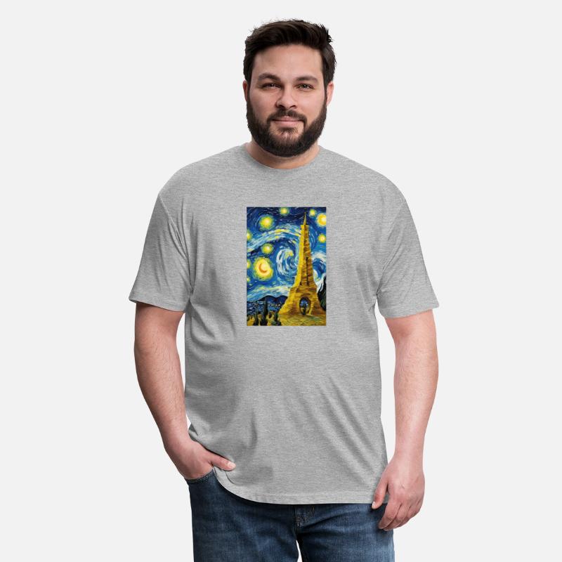 Yellow Tower in Starry Night Style