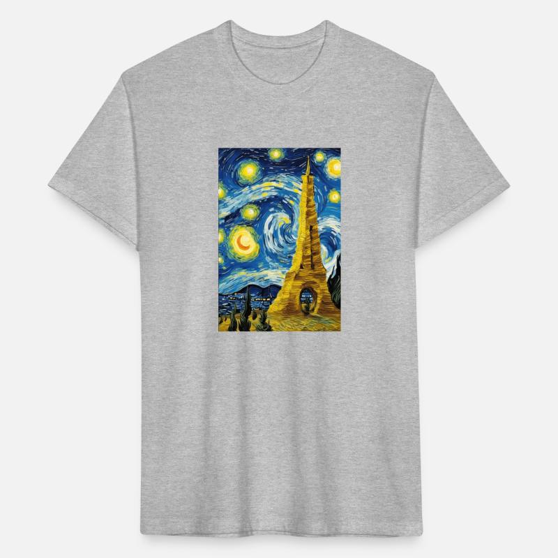 Yellow Tower in Starry Night Style
