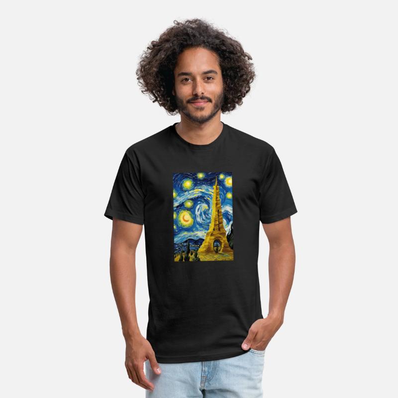 Yellow Tower in Starry Night Style