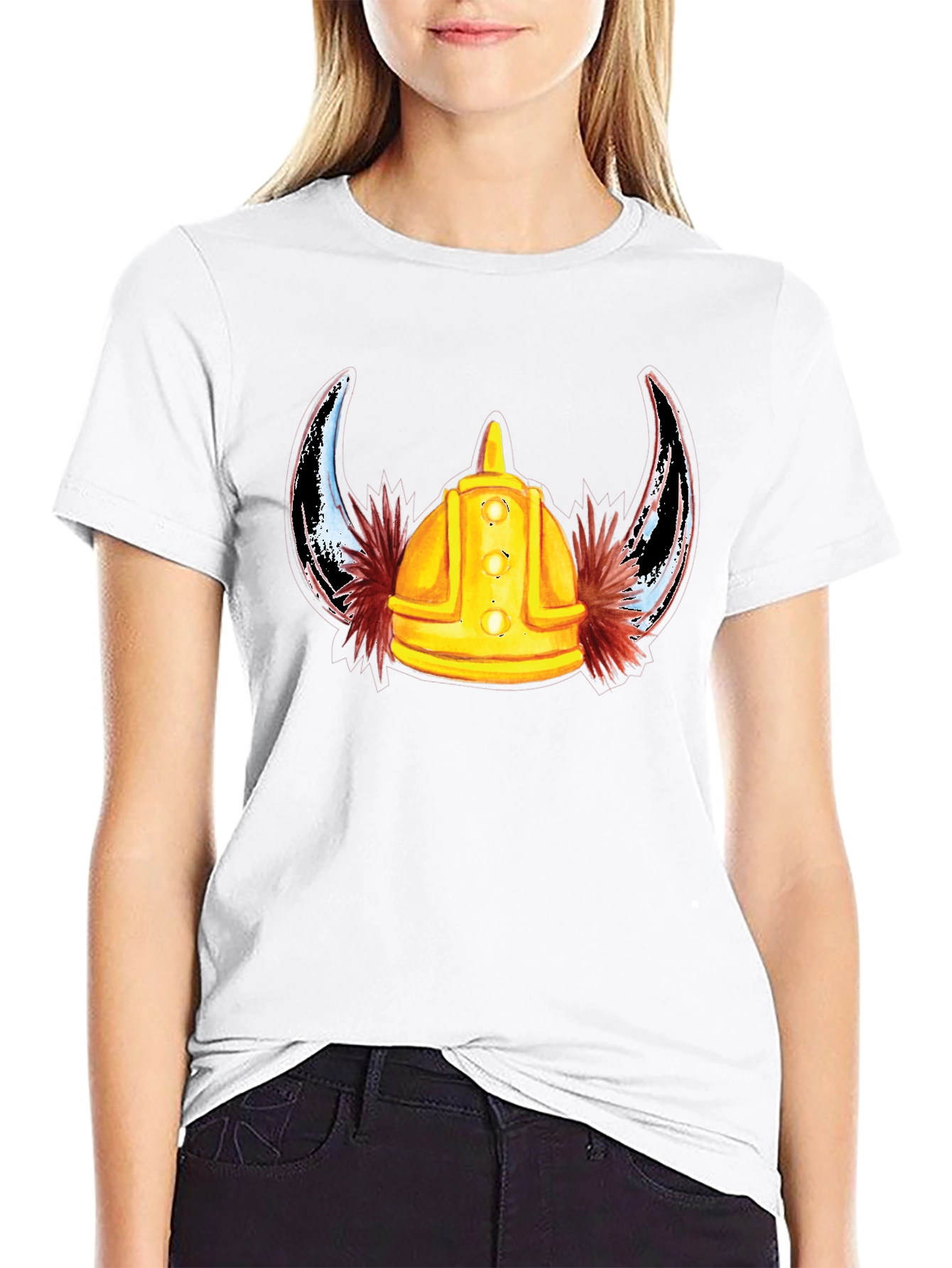 Viking Helmet T-Shirt - Mens Black Tee