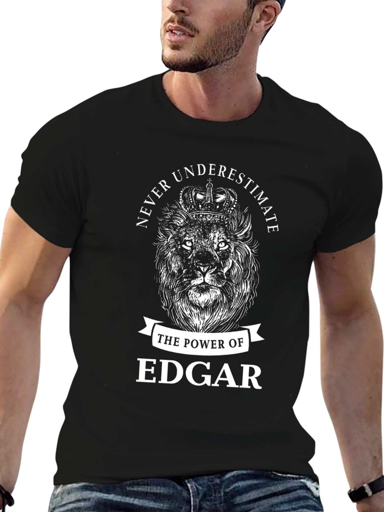 Never Underestimate Edgar Lion Graphic Tee