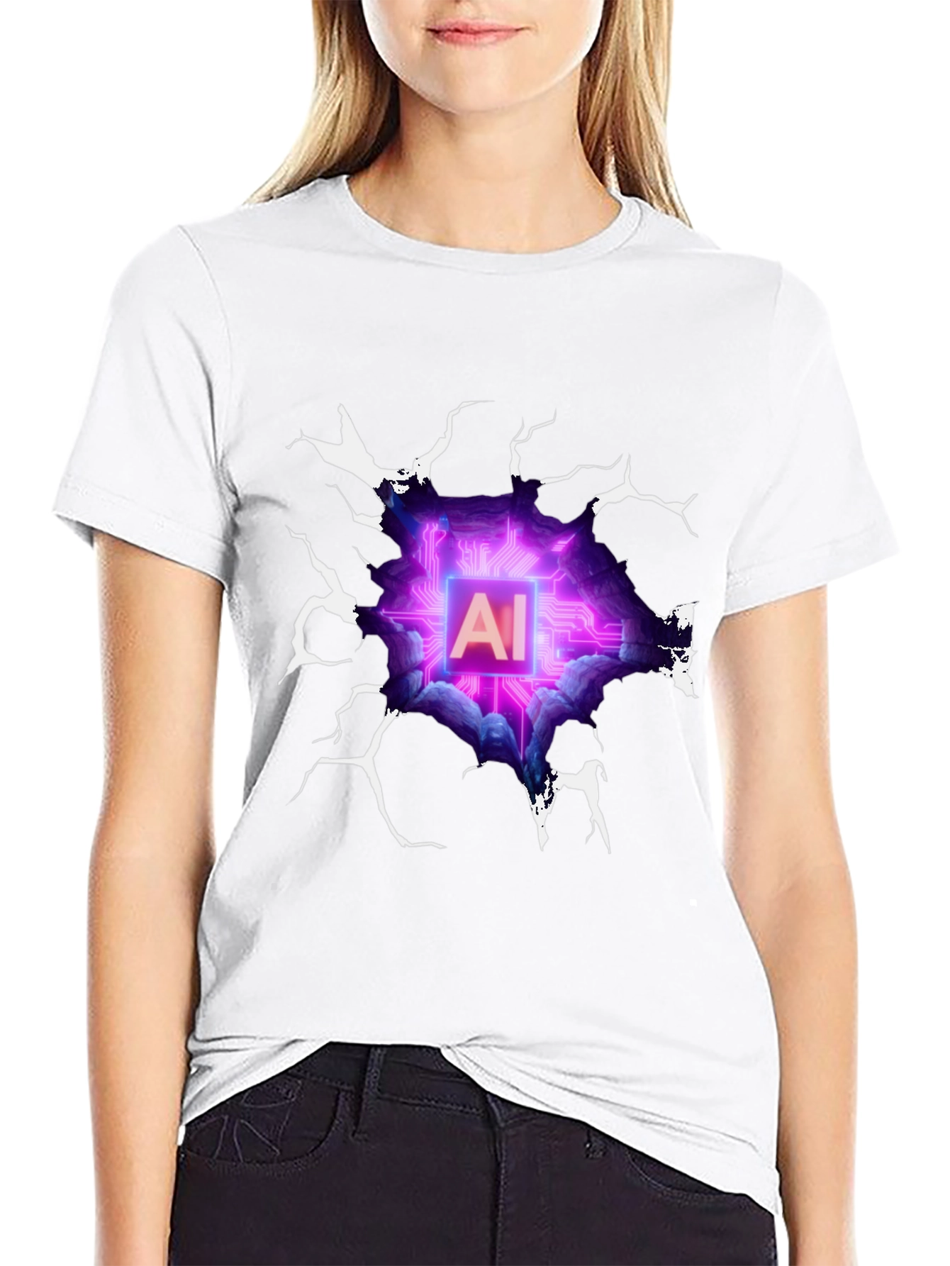 AI Circuit T-Shirt - Futuristic Design
