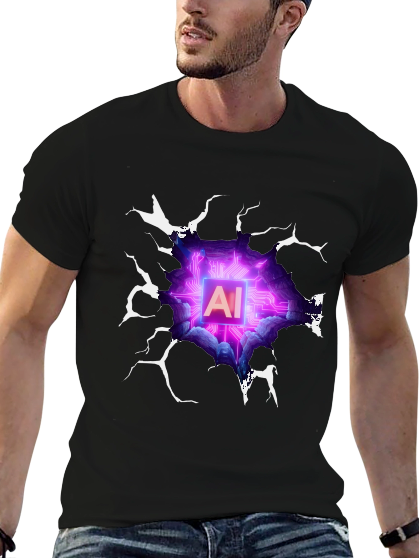 AI Circuit T-Shirt - Futuristic Design