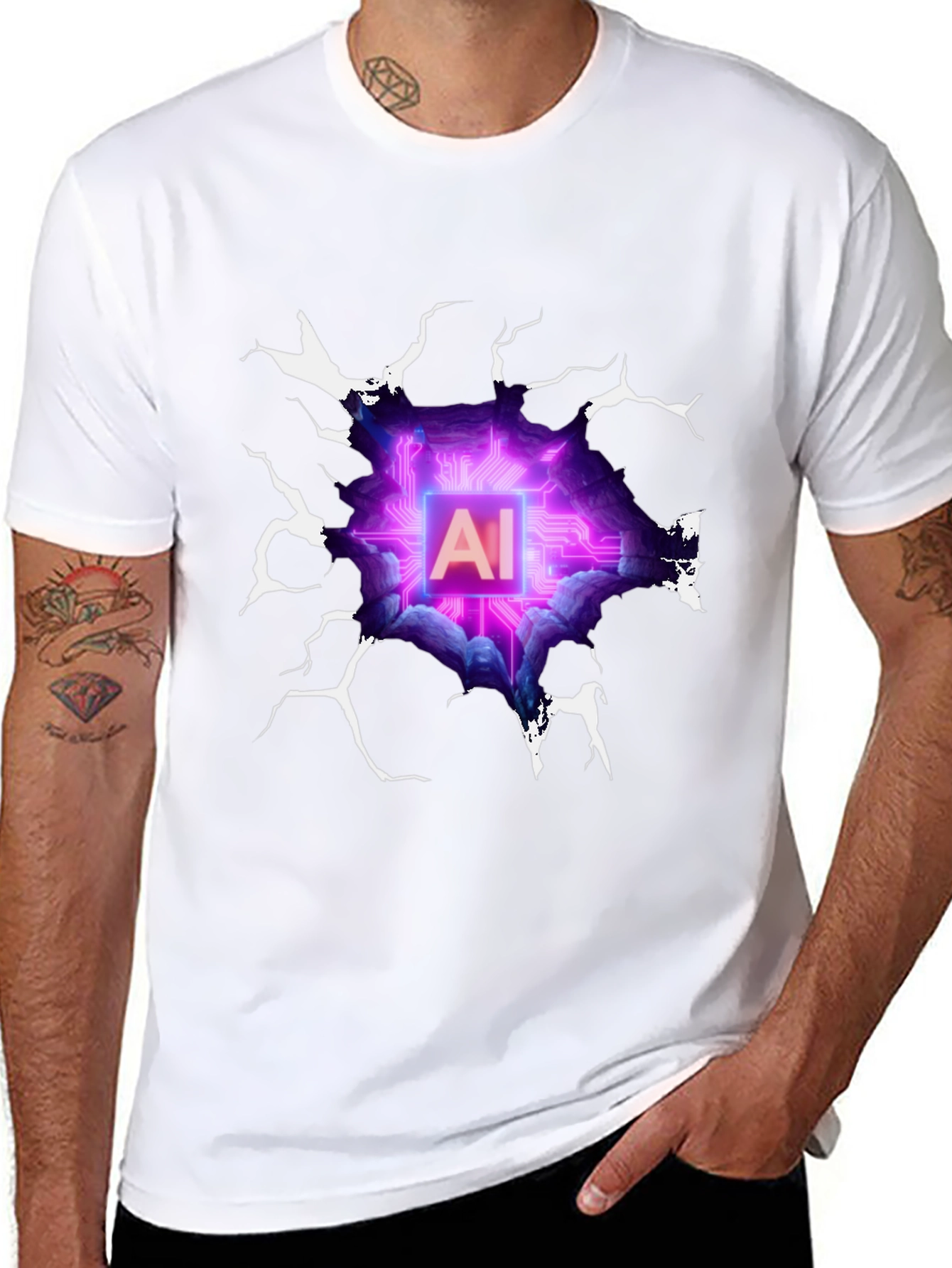 AI Circuit T-Shirt - Futuristic Design