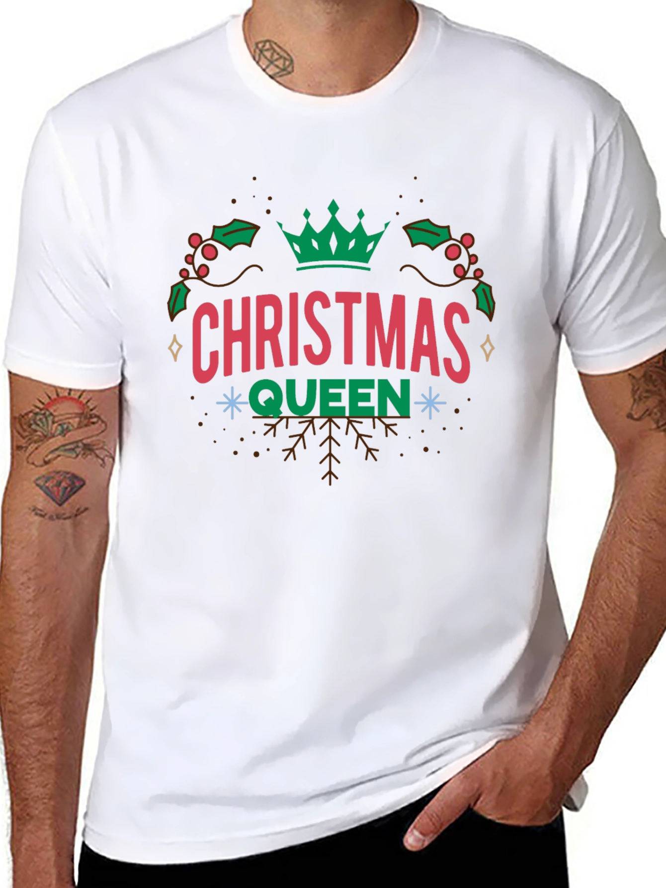 Christmas Queen Graphic Tee - Holiday Festive Shirt