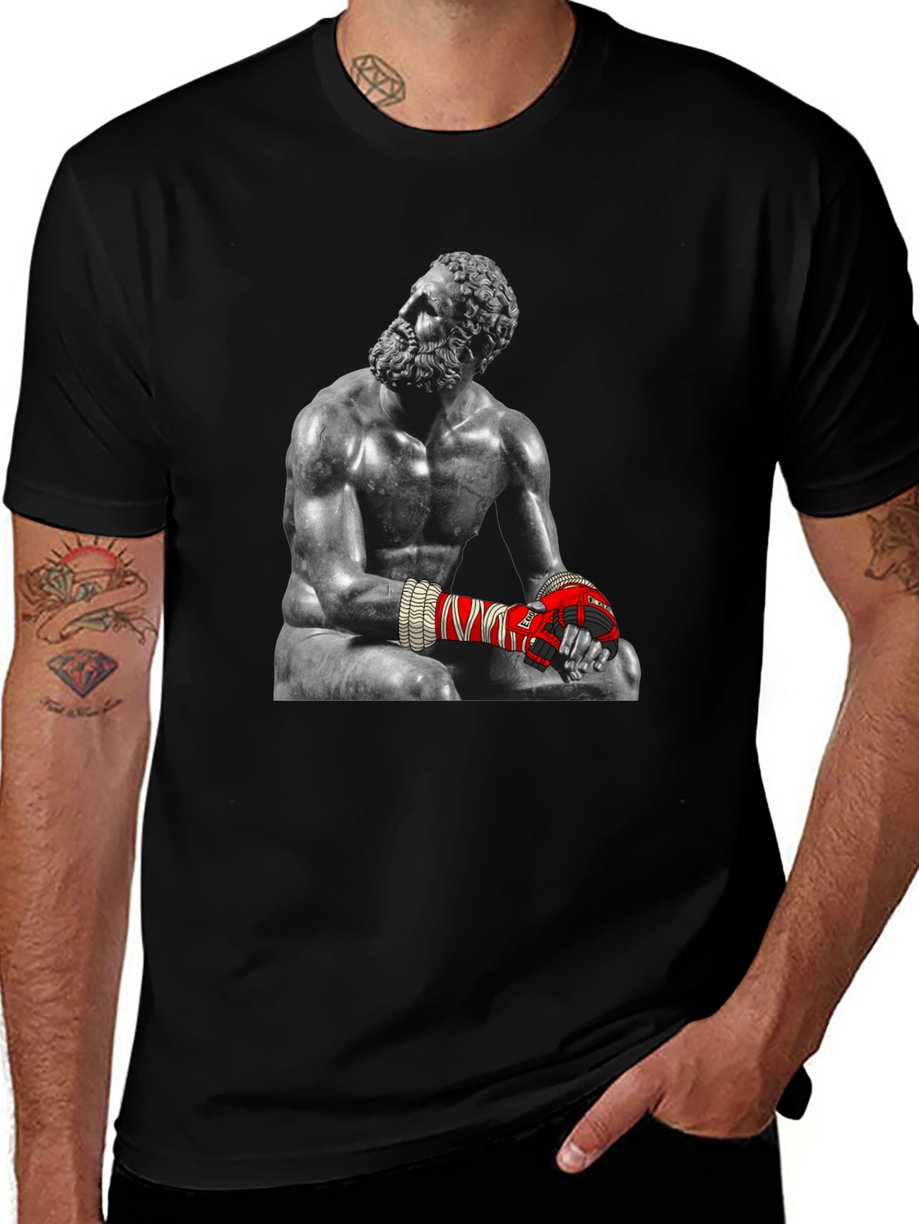 The Boxer Statue Graphic Tee - Unique Design