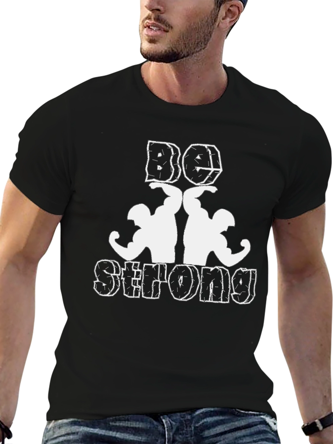 Be Strong T-Shirt - Black Gym Tee