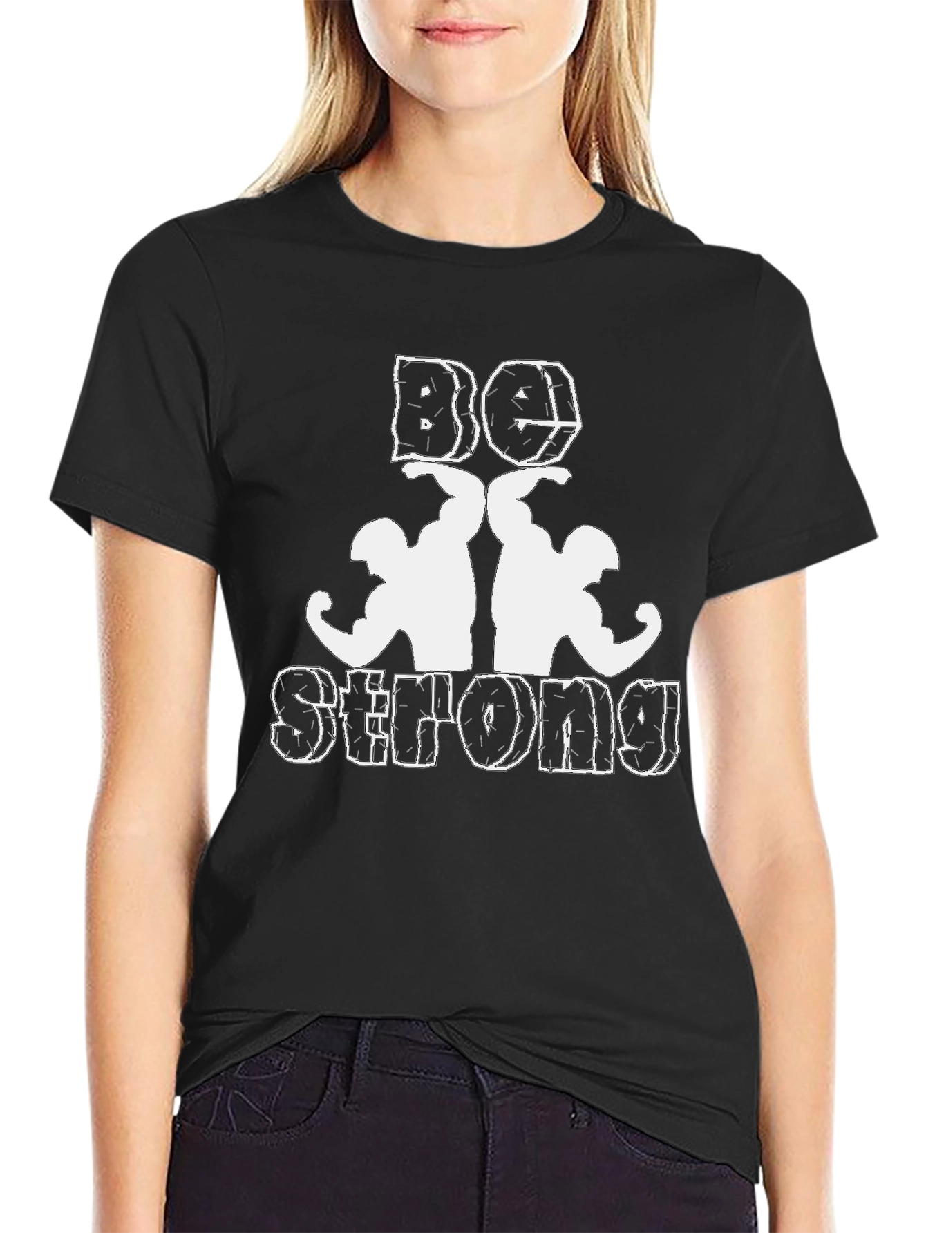 Be Strong T-Shirt - Black Gym Tee