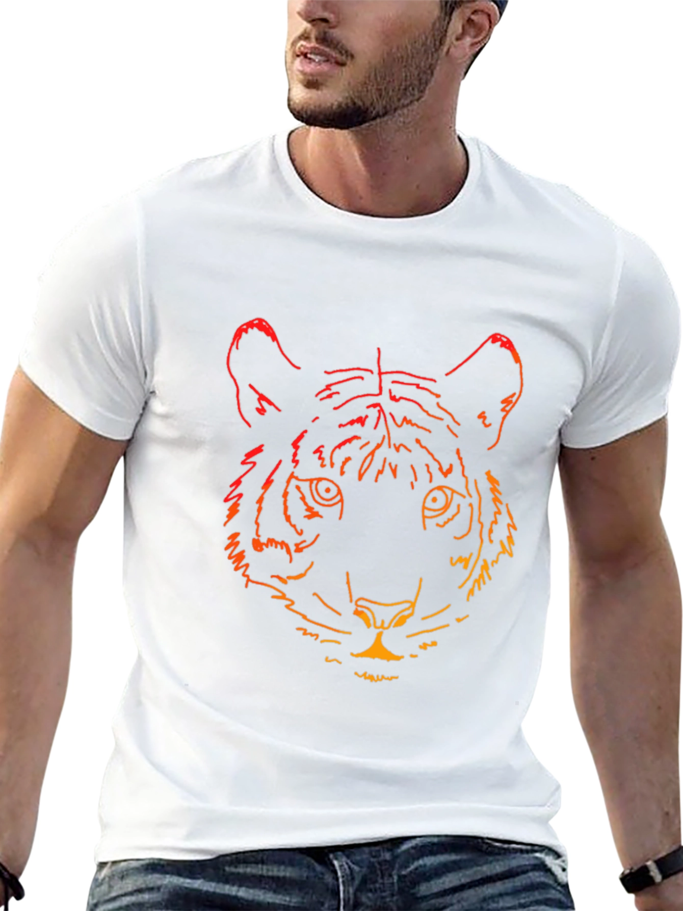 Tiger Graphic Print Black T-Shirt