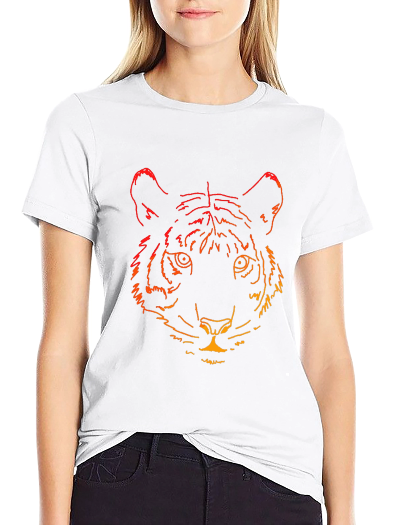 Tiger Graphic Print Black T-Shirt
