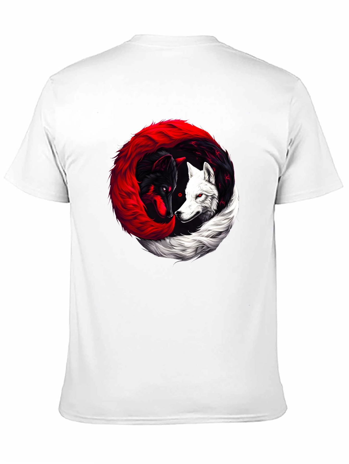 Yin Yang Wolves Black T-Shirt