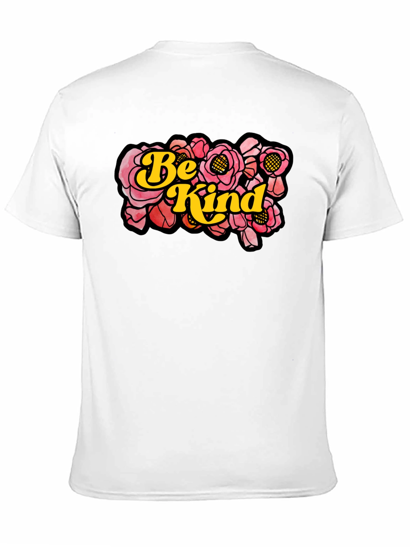 Be Kind Floral Graphic T-Shirt - Black