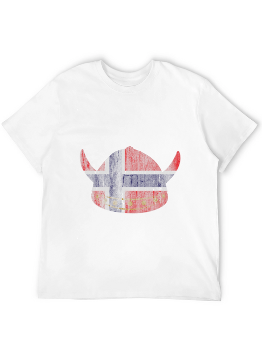 Norway Viking Helmet Flag Graphic T-Shirt