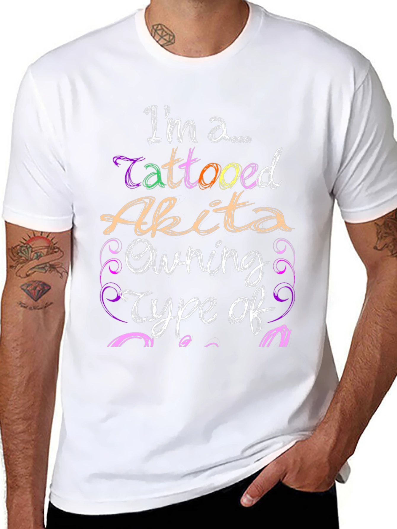 Tattooed Akita Owner Novelty T-Shirt